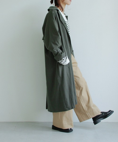 Crisp（クリスプ）の「ステンカラーコート（ステンカラーコート・レディース・グリーン/ベージュ・FREE）」の17枚目の写真
