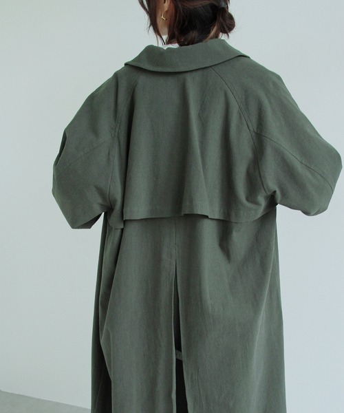 Crisp（クリスプ）の「ステンカラーコート（ステンカラーコート・レディース・グリーン/ベージュ・FREE）」の20枚目の写真