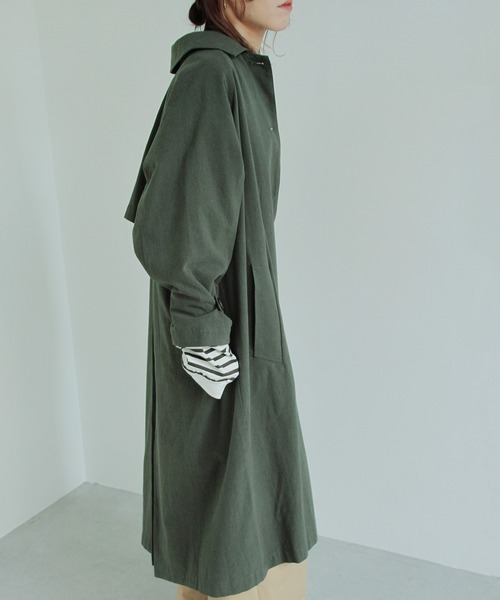 Crisp（クリスプ）の「ステンカラーコート（ステンカラーコート・レディース・グリーン/ベージュ・FREE）」の22枚目の写真