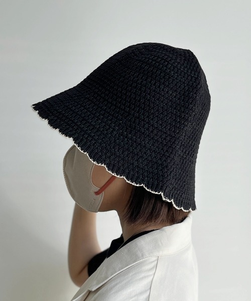 CPCM（シーピーシーエム）の「ニットスカラップチューリップハット（ハット・レディース・アイボリー/ベージュ/ブラック・FREE）」の2枚目の写真