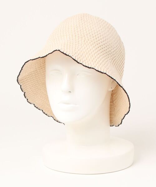 CPCM（シーピーシーエム）の「ニットスカラップチューリップハット（ハット・レディース・アイボリー/ベージュ/ブラック・FREE）」の6枚目の写真