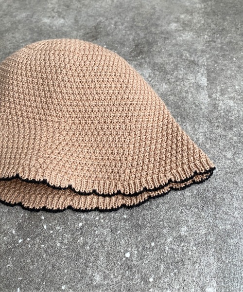 CPCM（シーピーシーエム）の「ニットスカラップチューリップハット（ハット・レディース・アイボリー/ベージュ/ブラック・FREE）」の12枚目の写真
