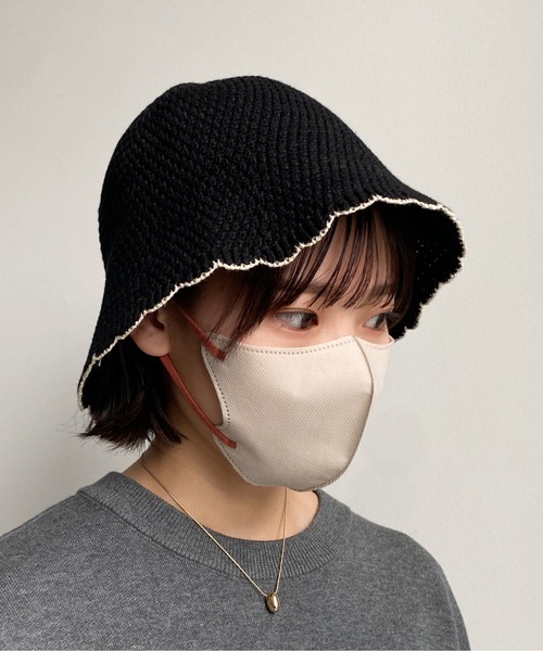 CPCM（シーピーシーエム）の「ニットスカラップチューリップハット（ハット・レディース・アイボリー/ベージュ/ブラック・FREE）」の11枚目の写真