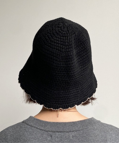 CPCM（シーピーシーエム）の「ニットスカラップチューリップハット（ハット・レディース・アイボリー/ベージュ/ブラック・FREE）」の9枚目の写真