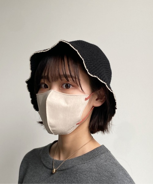 CPCM（シーピーシーエム）の「ニットスカラップチューリップハット（ハット・レディース・アイボリー/ベージュ/ブラック・FREE）」の8枚目の写真