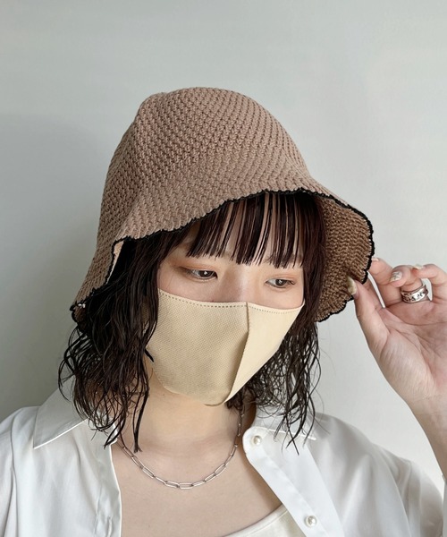 CPCM（シーピーシーエム）の「ニットスカラップチューリップハット（ハット・レディース・アイボリー/ベージュ/ブラック・FREE）」の17枚目の写真