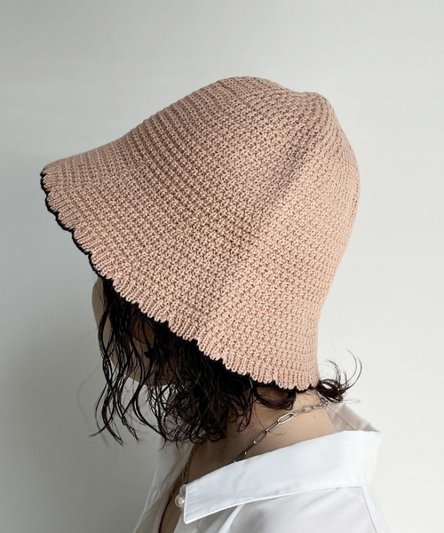 CPCM（シーピーシーエム）の「ニットスカラップチューリップハット（ハット・レディース・アイボリー/ベージュ/ブラック・FREE）」の18枚目の写真