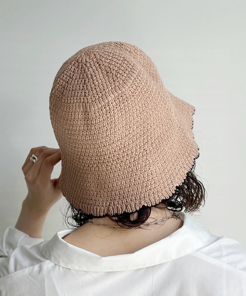 CPCM（シーピーシーエム）の「ニットスカラップチューリップハット（ハット・レディース・アイボリー/ベージュ/ブラック・FREE）」の19枚目の写真