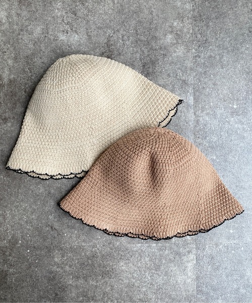 CPCM（シーピーシーエム）の「ニットスカラップチューリップハット（ハット・レディース・アイボリー/ベージュ/ブラック・FREE）」の16枚目の写真