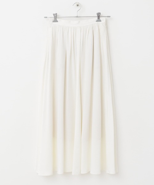 URBAN RESEARCH DOORS(アーバンリサーチドアーズ)の「テンセルレーヨンギャザースカート(スカート・レディース・ホワイト/グレー・SMALL/MEDIUM)」の8枚目の写真