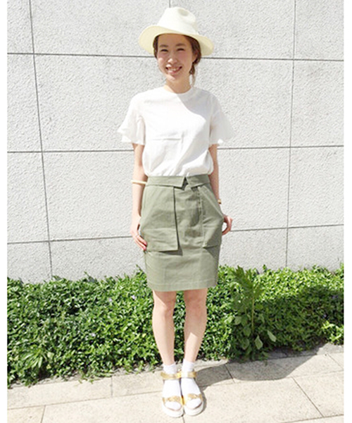 mystic（ミスティック）の「ビッグポケットSK（スカート・レディース・カーキ/ベージュ/ネイビー・ﾌﾘ-）」の12枚目の写真