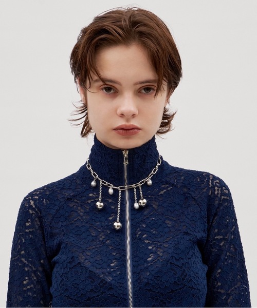 igi（イジ）の「drop charm choker/ドロップチャームチョーカー（チョーカー・レディース・ホワイト/シルバー・FREE）」の3枚目の写真