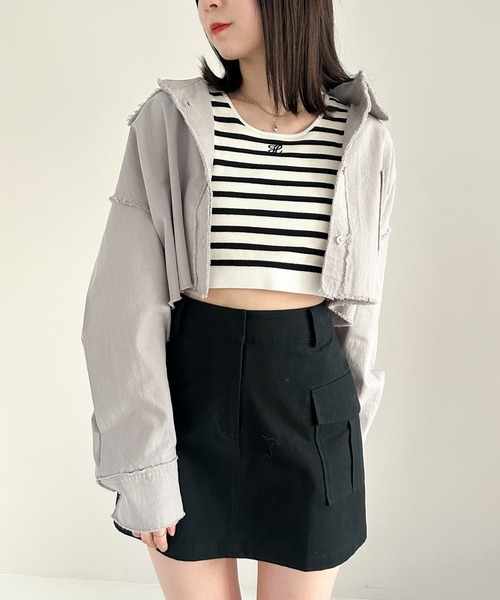 Heather（ヘザー）の「カップ付きアソートクロップドタンクトップ　193503（タンクトップ・レディース・オフホワイト/ホワイト×ブラック/ブラック×ホワイト/ホワイト系/ホワイト系その他/ブラック系その他・FREE）」の9枚目の写真