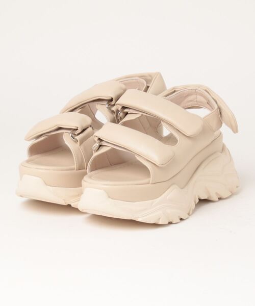 Fabby fabby(ファビィーファビィー)の「ボリューム2ベルト厚底スポーツサンダル(サンダル・レディース・ブラック/ベージュ/オフホワイト/ブラック×ブラック・SMALL/MEDIUM/LARGE)」の7枚目の写真