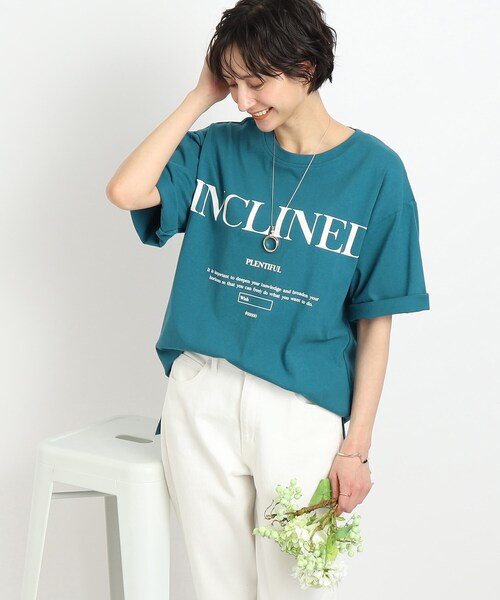 Cutie Blonde（キューティーブロンド）の「◆【ヒップも二の腕も気にせずOK】オーバーサイズTシャツ（Tシャツ/カットソー・レディース・ホワイト系その他/ベージュ系その他5/ブラック系1/ネイビー系6・00）」の4枚目の写真