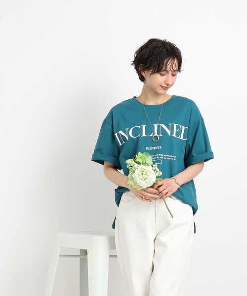 Cutie Blonde（キューティーブロンド）の「◆【ヒップも二の腕も気にせずOK】オーバーサイズTシャツ（Tシャツ/カットソー・レディース・ホワイト系その他/ベージュ系その他5/ブラック系1/ネイビー系6・00）」の21枚目の写真