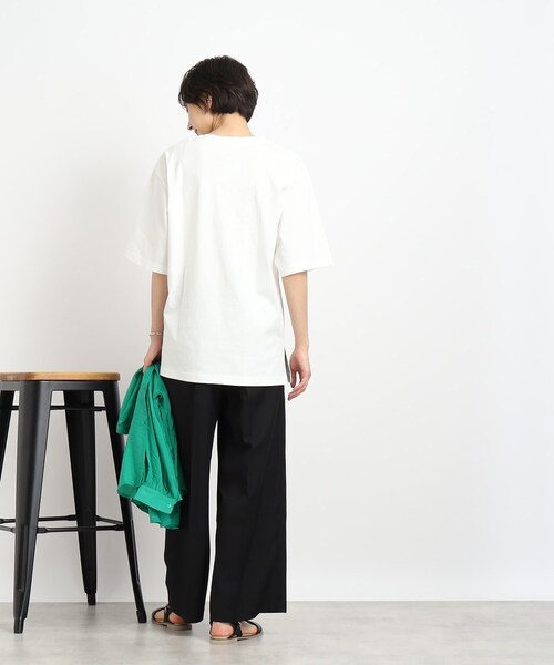 Cutie Blonde（キューティーブロンド）の「◆【ヒップも二の腕も気にせずOK】オーバーサイズTシャツ（Tシャツ/カットソー・レディース・ホワイト系その他/ベージュ系その他5/ブラック系1/ネイビー系6・00）」の17枚目の写真