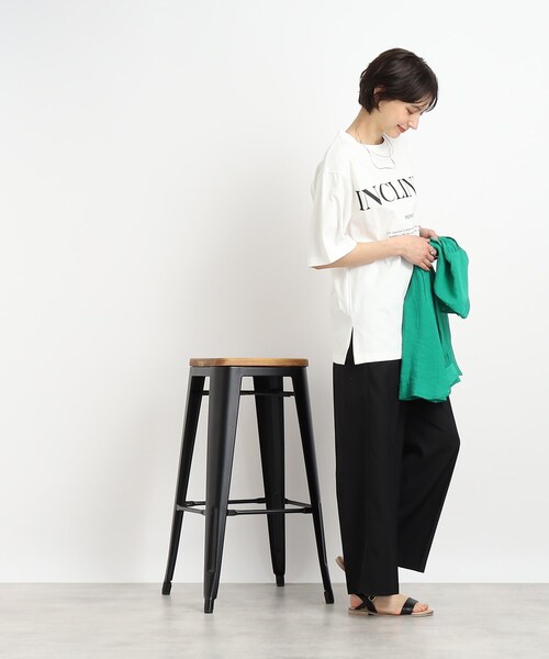 Cutie Blonde（キューティーブロンド）の「◆【ヒップも二の腕も気にせずOK】オーバーサイズTシャツ（Tシャツ/カットソー・レディース・ホワイト系その他/ベージュ系その他5/ブラック系1/ネイビー系6・00）」の13枚目の写真