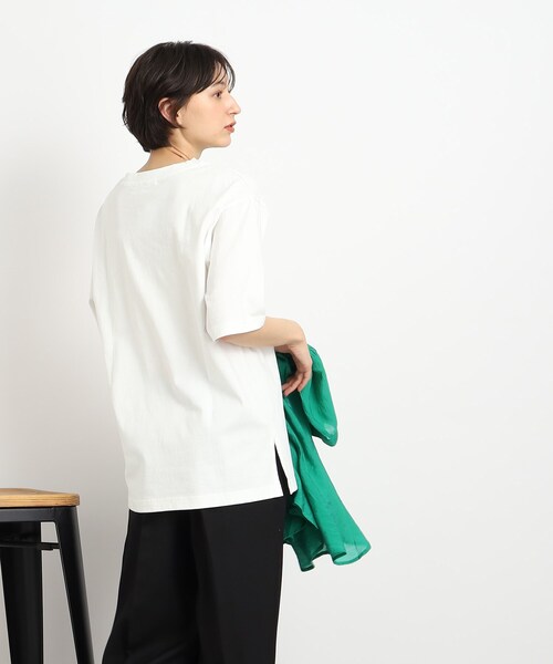 Cutie Blonde（キューティーブロンド）の「◆【ヒップも二の腕も気にせずOK】オーバーサイズTシャツ（Tシャツ/カットソー・レディース・ホワイト系その他/ベージュ系その他5/ブラック系1/ネイビー系6・00）」の22枚目の写真