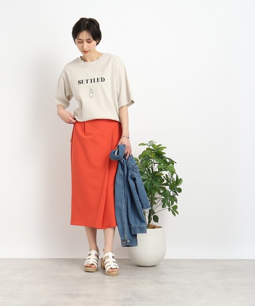 Cutie Blonde（キューティーブロンド）の「◆【ヒップも二の腕も気にせずOK】オーバーサイズTシャツ（Tシャツ/カットソー・レディース・ホワイト系その他/ベージュ系その他5/ブラック系1/ネイビー系6・00）」の10枚目の写真