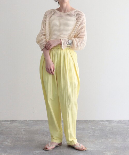 fredy emue（フレディエミュ）の「メッシュニット（ニット/セーター・レディース・チャコールグレー/イエロー/アイボリー/ネイビー・38）」の19枚目の写真