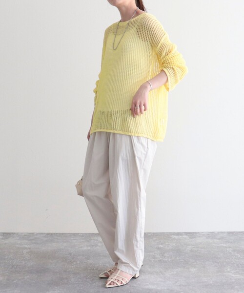 fredy emue（フレディエミュ）の「メッシュニット（ニット/セーター・レディース・チャコールグレー/イエロー/アイボリー/ネイビー・38）」の20枚目の写真