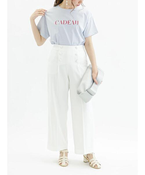 Te chichi（テチチ）の「ロゴプリントTシャツ（Tシャツ/カットソー・レディース・オフホワイト/ブルー/ブラック・ﾌﾘ-）」の21枚目の写真