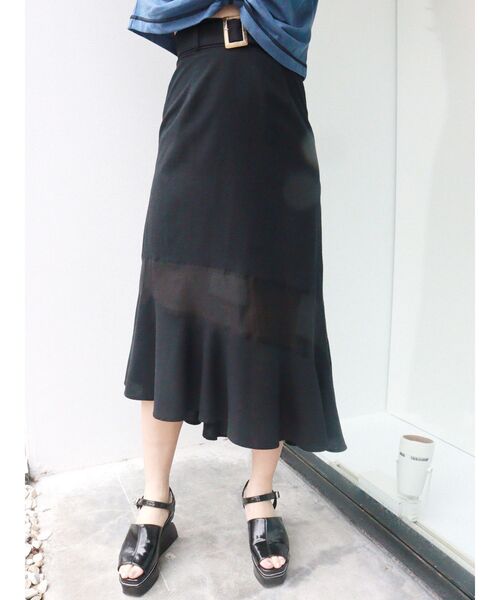 MURUA(ムルーア)の「ウェーブシアースカート(スカート・レディース・ブラック/その他1・FREE)」の2枚目の写真