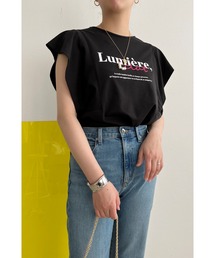 プリントパール肩タックTシャツ