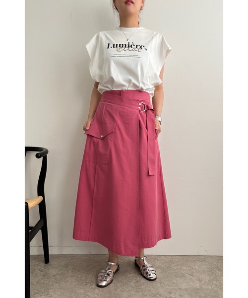 palm RICHE(ポームリシュ)の「プリントパール肩タックTシャツ(Tシャツ/カットソー・レディース・ブラック/オフホワイト/チャコールグレー・M)」の9枚目の写真