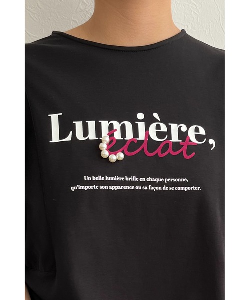 palm RICHE(ポームリシュ)の「プリントパール肩タックTシャツ(Tシャツ/カットソー・レディース・ブラック/オフホワイト/チャコールグレー・M)」の15枚目の写真