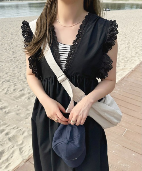 apres jour（アプレジュール）の「コットンレースジャンスカ【ZOZOTOWN限定アイテム】（ジャンパースカート・レディース・オフホワイト/ブラック・フリー/X-LARGE）」の9枚目の写真