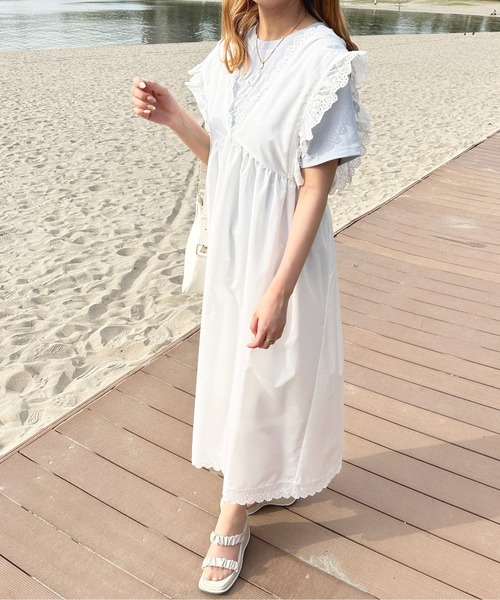 apres jour（アプレジュール）の「コットンレースジャンスカ【ZOZOTOWN限定アイテム】（ジャンパースカート・レディース・オフホワイト/ブラック・フリー/X-LARGE）」の6枚目の写真