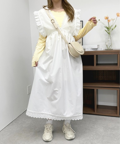 apres jour（アプレジュール）の「コットンレースジャンスカ【ZOZOTOWN限定アイテム】（ジャンパースカート・レディース・オフホワイト/ブラック・フリー/X-LARGE）」の8枚目の写真