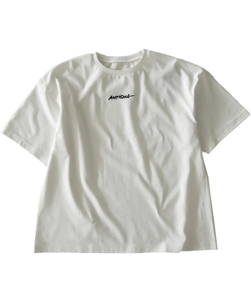 antiqua（アンティカ）の「綿100%バスク生地刺繍ロゴTシャツ（Tシャツ/カットソー・レディース・ブラック/ホワイト・ML/LXL）」の20枚目の写真