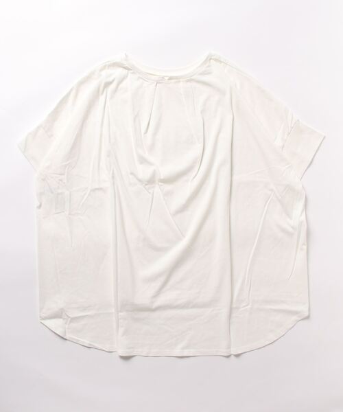 REAL CUBE（リアルキューブ）の「接触冷感サイドスリットオーバードルマンTシャツ（Tシャツ/カットソー・レディース・ブラック/オフホワイト/キャメル・FREE）」の7枚目の写真