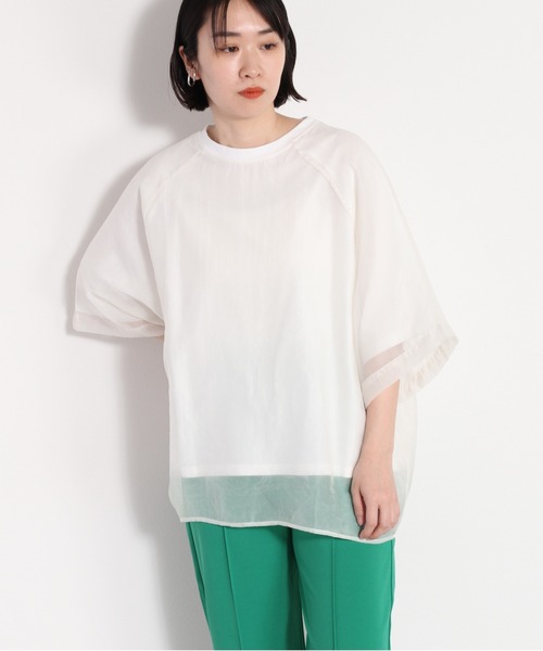 cepo(セポ)の「オーガンジーレイヤードTee(Tシャツ/カットソー・レディース・オフホワイト/ピンク・FREE)」の2枚目の写真