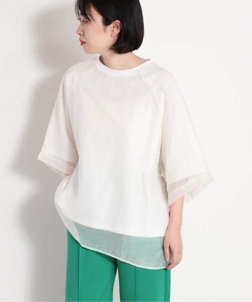 cepo(セポ)の「オーガンジーレイヤードTee(Tシャツ/カットソー・レディース・オフホワイト/ピンク・FREE)」の3枚目の写真