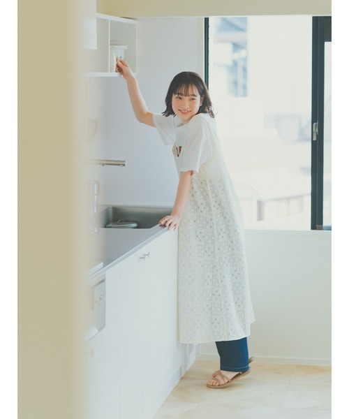 ehka sopo(エヘカソポ)の「レースノースリーブワンピース(ワンピース・レディース・キナリ/オフホワイト・F)」の3枚目の写真