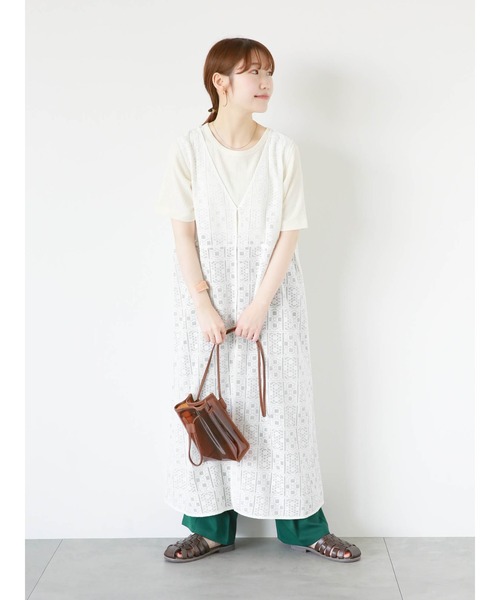 ehka sopo(エヘカソポ)の「レースノースリーブワンピース(ワンピース・レディース・キナリ/オフホワイト・F)」の7枚目の写真