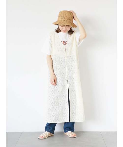 ehka sopo(エヘカソポ)の「レースノースリーブワンピース(ワンピース・レディース・キナリ/オフホワイト・F)」の12枚目の写真