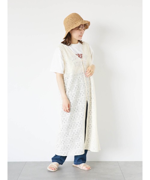 ehka sopo(エヘカソポ)の「レースノースリーブワンピース(ワンピース・レディース・キナリ/オフホワイト・F)」の13枚目の写真