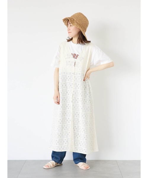 ehka sopo(エヘカソポ)の「レースノースリーブワンピース(ワンピース・レディース・キナリ/オフホワイト・F)」の14枚目の写真