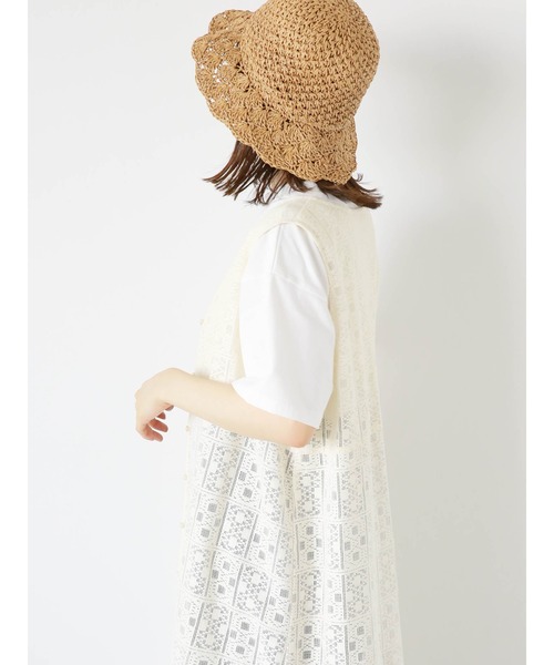 ehka sopo(エヘカソポ)の「レースノースリーブワンピース(ワンピース・レディース・キナリ/オフホワイト・F)」の18枚目の写真