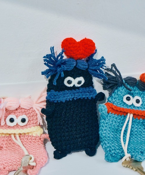 macaroni edge/マカロニエッジ〉毛糸のマスコット キーケース（キー