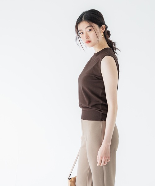 coca（coca）（コカ）の「ベーシックニットタンクトップ（タンクトップ・レディース・ライトベージュ/ブルー/ブラウン/ブラック・S/M/L）」の15枚目の写真
