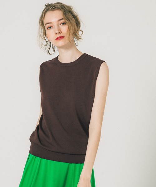 coca（coca）（コカ）の「ベーシックニットタンクトップ（タンクトップ・レディース・ライトベージュ/ブルー/ブラウン/ブラック・S/M/L）」の18枚目の写真