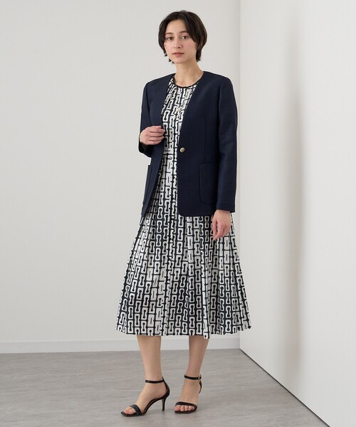 【美品】ANAYI カラミノーカラージャケット セール】カラミノーカラーVネックジャケット（ノーカラー