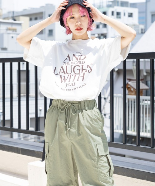 PBLIM(ページボーイリム)の「PBLIM/ユーズドテイストロゴT(Tシャツ/カットソー・レディース・オレンジ/オフホワイト/ブラック・MEDIUM/LARGE)」の15枚目の写真