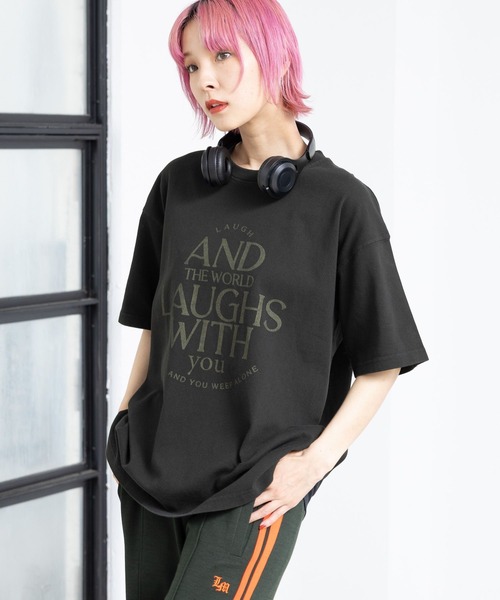 PBLIM(ページボーイリム)の「PBLIM/ユーズドテイストロゴT(Tシャツ/カットソー・レディース・オレンジ/オフホワイト/ブラック・MEDIUM/LARGE)」の12枚目の写真